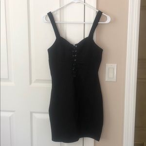 Tobi Black Tie-Up Mini Dress